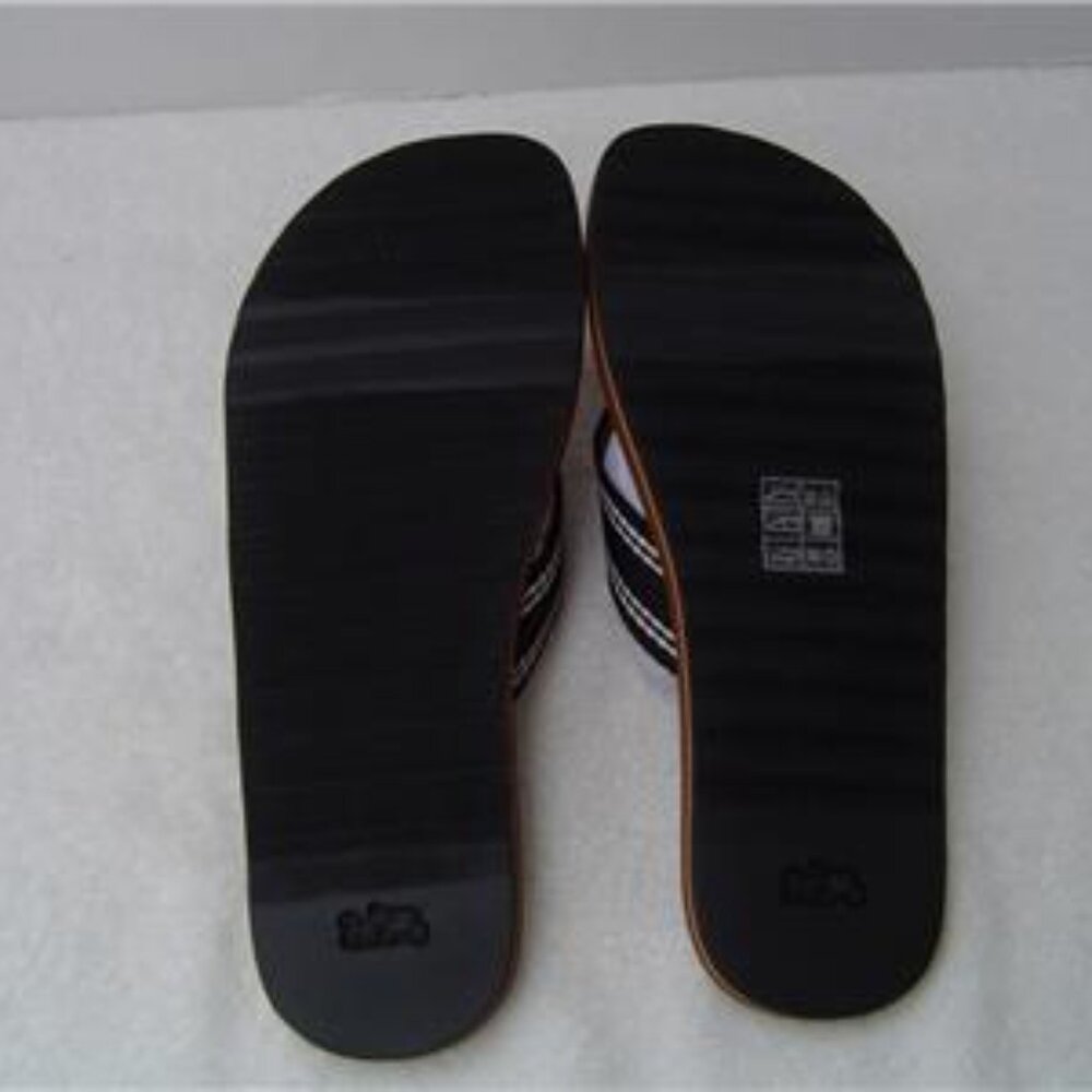 NEW MENS COACH SADDLE AND PAPAYA SIGNATURE PRINT FLIP FLOPS #C8896 SIZE 9 - Picture 8 of 9